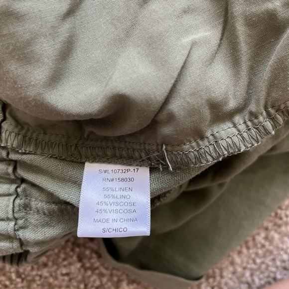 Olive green linen shorts - Picture 6 of 6